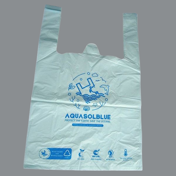 Disposable Biodegradable PVA/PVOH Hot Water Soluble Shopping Bags